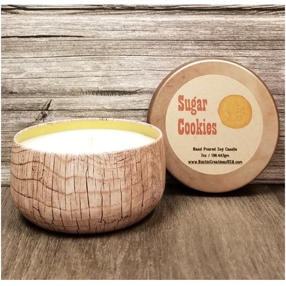 Sugar Cookies Wood Grain Tin Candle