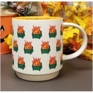 Dumpster Fire Mug with Chocolate Peppermint Bark Scent