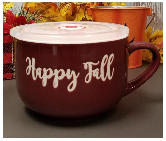 Happy Fall Soup Bowl with Holiday Nut Crunch Scent