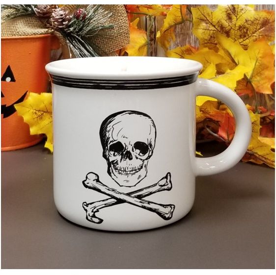 Skull and Cross Bones Mug with Shadows of the Night Scent