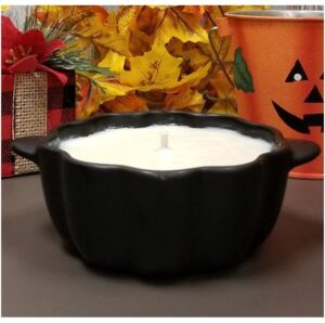 Black Pumpkin Crock with Caramel Apple Butter Scent